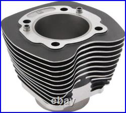 Black Texture & Silver Fin Cylinder Harley Davidson Twin Cam 99-17 103