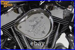 Chrome Wyatt Gatling Air Cleaner Assembly fits Harley Davidson