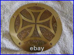HARLEY TWIN CAM DERBY COVER ALL BRASS iron cross etched deep