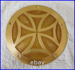 HARLEY TWIN CAM DERBY COVER ALL BRASS iron cross etched deep