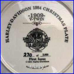 Harley Davidson Christmas Plate Collection, -1909- v Twin, 1984, RARE