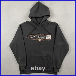 Harley Davidson Hoodie Mens L Black Sweatshirt Twin Towers NYC RARE Vintage NWOT