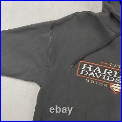 Harley Davidson Hoodie Mens L Black Sweatshirt Twin Towers NYC RARE Vintage NWOT