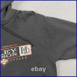 Harley Davidson Hoodie Mens L Black Sweatshirt Twin Towers NYC RARE Vintage NWOT