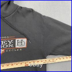 Harley Davidson Hoodie Mens L Black Sweatshirt Twin Towers NYC RARE Vintage NWOT