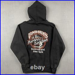 Harley Davidson Hoodie Mens L Black Sweatshirt Twin Towers NYC RARE Vintage NWOT