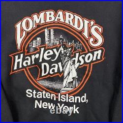 Harley Davidson Hoodie Mens L Black Sweatshirt Twin Towers NYC RARE Vintage NWOT