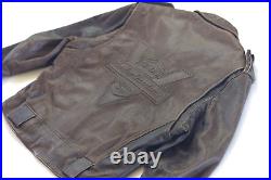 Harley Davidson Men's V-Twin D-Pocket USA MADE Distressed Brown Leather Jacket L