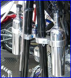Harley Davidson Nitrous oxide System Twin Bottle, polished, billet brackets NEW