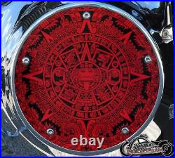 Harley Davidson Twin Cam Derby Clutch Cover Fits 1999-2018 Aztec Calender Red