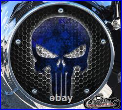 Harley Davidson Twin Cam Derby Clutch Cover Fits 1999-2018 Models Blue Punisher