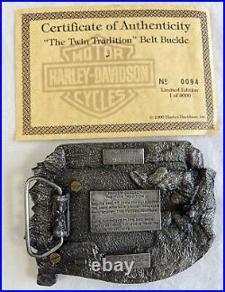 Harley-Davidson VTG Rare Twin Tradition Belt Buckle 0094/3000 Limited Edition