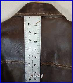 Harley Davidson Vintage Brown Leather V-Twin Power Logo Bomber Jacket Size Small