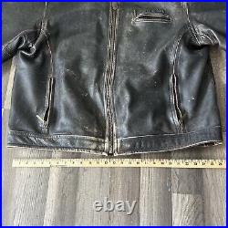 Harley Davidson Worlds Finest Twin Brown Leather Jacket Distressed Mens Sz 3XL