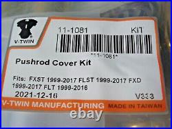 Harley Pushrod Cover Kit Titanium Plated FXST FLST FLT 99-17 V-Twin 11-1081 G2