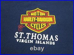 VINTAGE Harley Davidson Shirt Mens XL blue 80s 90s single stitch V-Twin