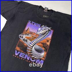 Vintage 1994 Harley Davidson V-Twin Venom Snake made in USA T-Shirt XL Mexico