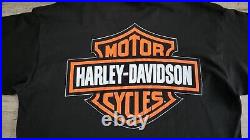 Vintage 1996 Harley Davidson Single Stitch T-Shirt L NOS V Twin Flames Mega Flaw