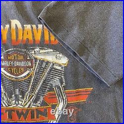 Vintage Harley Davidson Motorcyle Biker 80s V-Twin Houston Texas T Shirt Sz Med