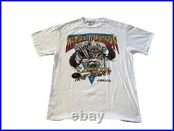 Vintage Harley Davidson V-Twin Irie Power Jamaica T-Shirt Oneita 1990s Size XL