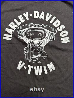 Vtg harley davidson v-twin 70s fat boy t shirt rock 3D USA emblem vela hog eazy